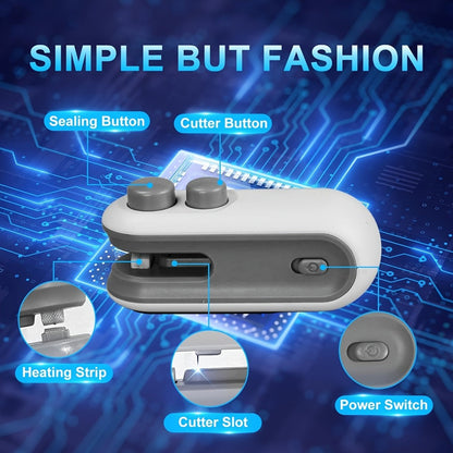 Bag Sealer Handheld Heat Sealer 3-Pack, USB-C Rechargeable 2-in-1 Magnetic Food Sealer with Cutter