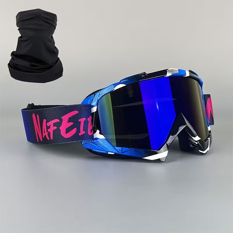 Thirty-Style NAFEIB Ski Goggle and Matching Headwear Set with Mirrored, Clear, Silver and Gray Lens Options