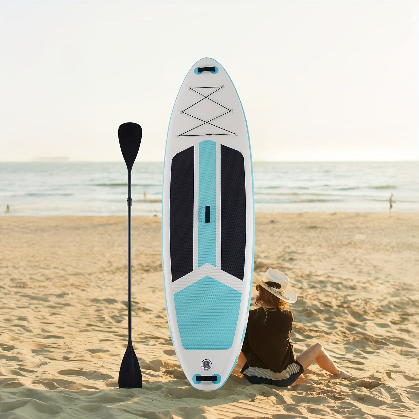 10.5-Foot Inflatable Stand-Up Paddle Board with Wide Non-Slip Deck and Green, Orange or Gray Options