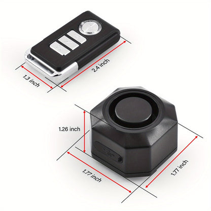 Bike Alarm Anti-Theft 110dB – USB Rechargeable Bicycle Alarm with Wireless Remote, Vibration Motion Sensor & 3 Volume Levels for Bicycle