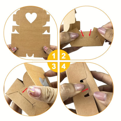 Kraft Soap Boxes with Window 100 Pcs, Small Soap Packaging Boxes for Homemade Soap, Bakery Candy Cookie Gift Box