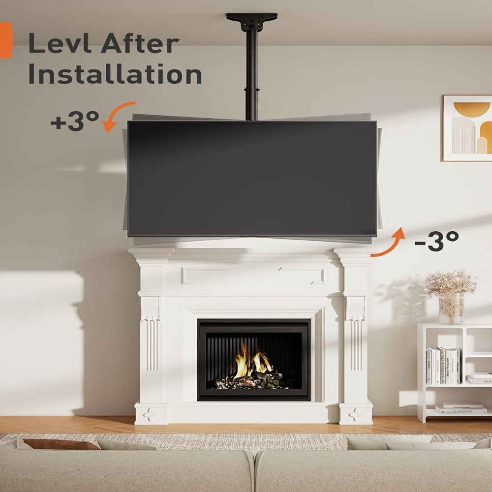 Ceiling TV Mount 37-75 Inch - 360° Swivel & Tilt Adjustable Bracket for Flat & Curved TVs up to, VESA 600x400mm