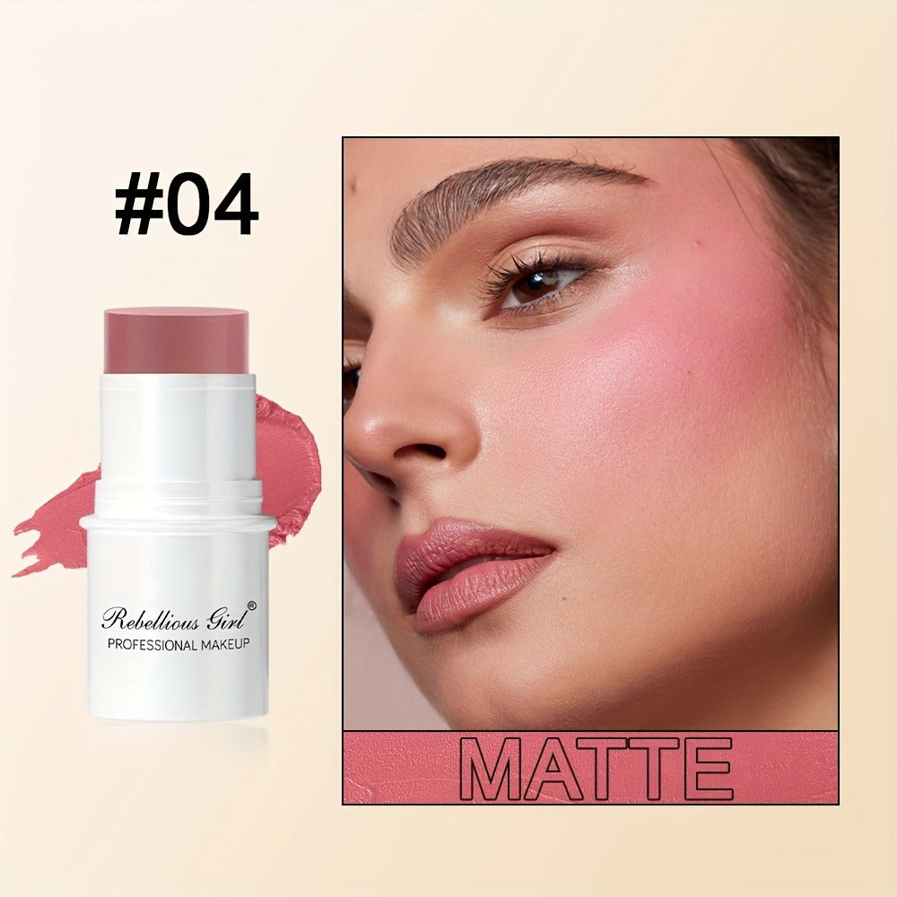 Contour Highlight Blush Stick Set 4-Piece with Professional Brush, Creamy Waterproof Cheek Sculpting Kit