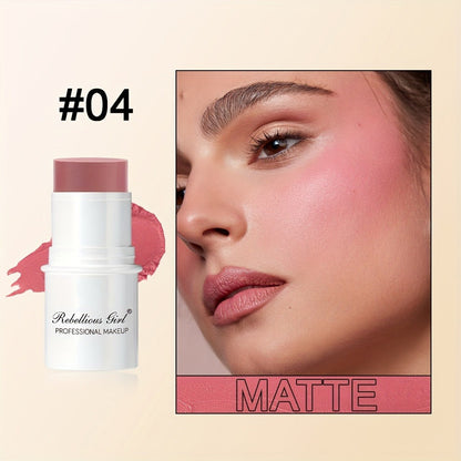 Contour Highlight Blush Stick Set 4-Piece with Professional Brush, Creamy Waterproof Cheek Sculpting Kit
