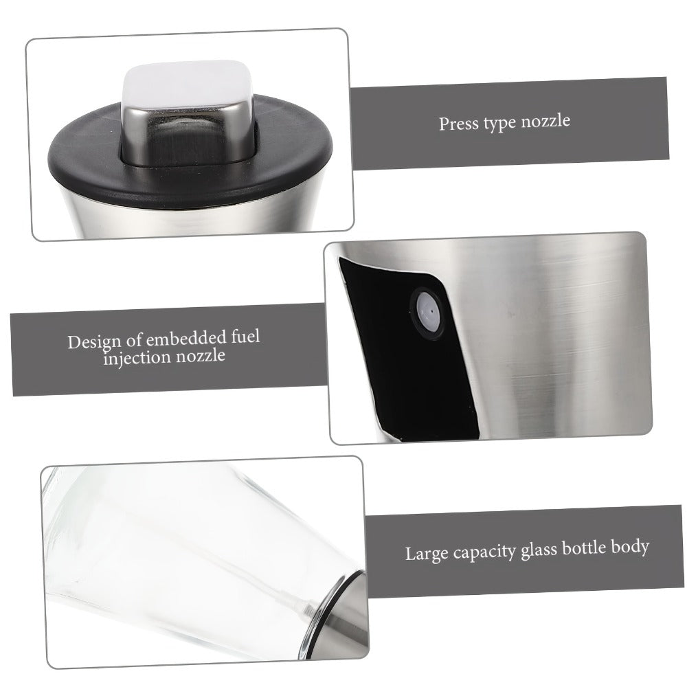Oil Sprayer for Cooking Stainless Steel, Pressurized Glass Olive Oil Spray Bottle for Kitchen BBQ Grilling Baking Air Fryer