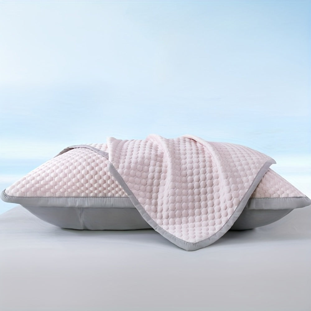 Cooling Pillow Cases 2-Pack 3D Ice Bean Texture, Polyester Pillowcases for Summer, Cool Sleep Bedroom Pillow Covers