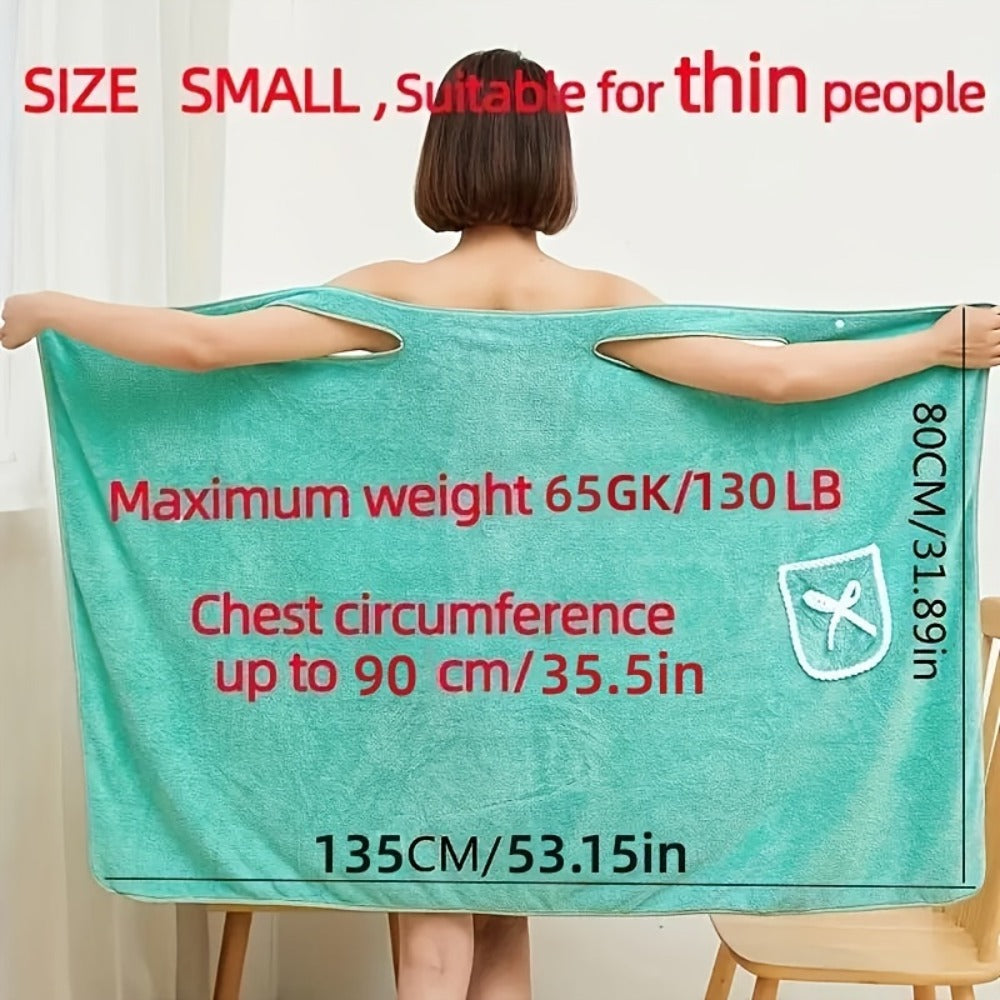 Wearable Bath Towel Wrap Coral Fleece Bow-Knot Strapless Bathrobe Quick Dry Absorbent 260GSM Soft Skin-Friendly Adult Shower Towel