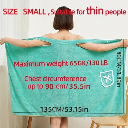 Wearable Bath Towel Wrap Coral Fleece Bow-Knot Strapless Bathrobe Quick Dry Absorbent 260GSM Soft Skin-Friendly Adult Shower Towel