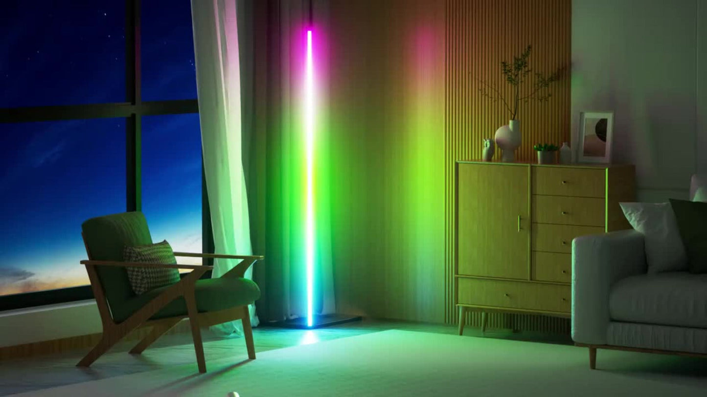 RGB Smart Floor Lamp 56 Inch, 16 Million DIY Color Changing with App & Remote Control, Music Sync