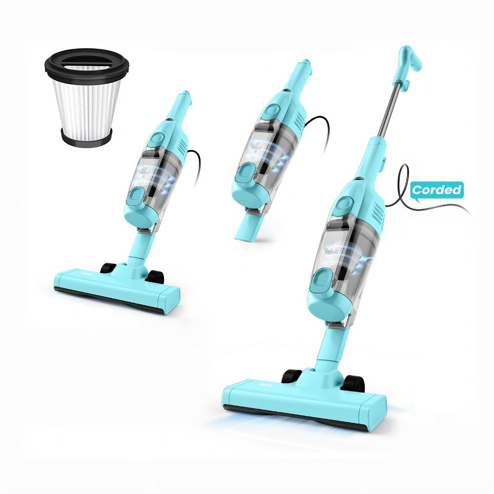 Corded Stick Vacuum Cleaner 20KPa 600W Motor 2-in-1 Bagless Upright Handheld Vacuum 0.8L Dustbin for Hard Floor Pet Hair Carpet Car Stairs