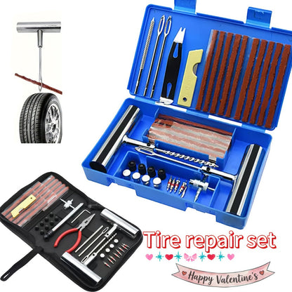Tire Repair Tool Kit 47 / 58 / 104 / 116-Piece for Cars Motorcycles Trucks Tractors Trailers, Heavy-Duty Tubeless Tire Plug Patch Kit
