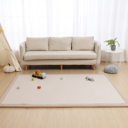 Padded Tatami-Style Area Rug in Six Solid Colors with 50-Inch Square to 79 x 118-Inch Sizes