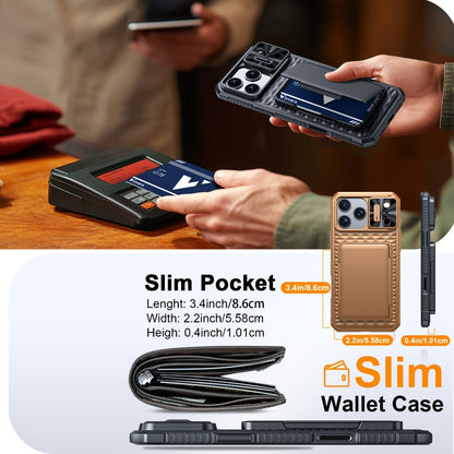 iPhone 17 Pro Max Wallet Case with Lanyard, 4-5 Card Holder, Sliding Lens Cover & Camera Control Button – Premium Protective Wallet Phone