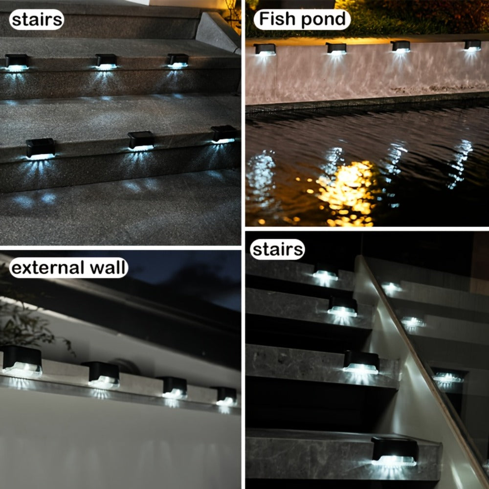 Solar Step Lights Outdoor LED Stair Lights Solar Powered for Stairs Steps Fence Deck Railing for Entryways, Bedrooms and Living Spaces