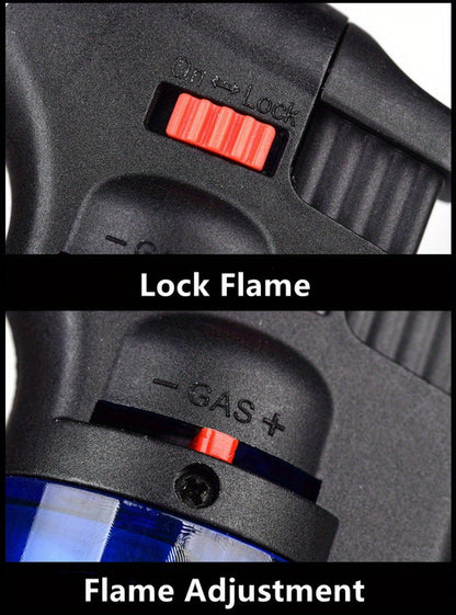 Butane Torch Lighter 6pcs Big Jet Flame Refillable & Adjustable Mini Blow Torch - Gift Box Set for Camping