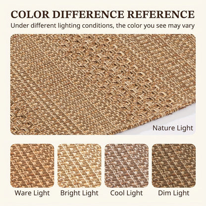 Braided Woven Indoor Rug with 2 x 3-Foot to 6 x 9-Foot Sizes and One Two-Piece Gray Mat Set
