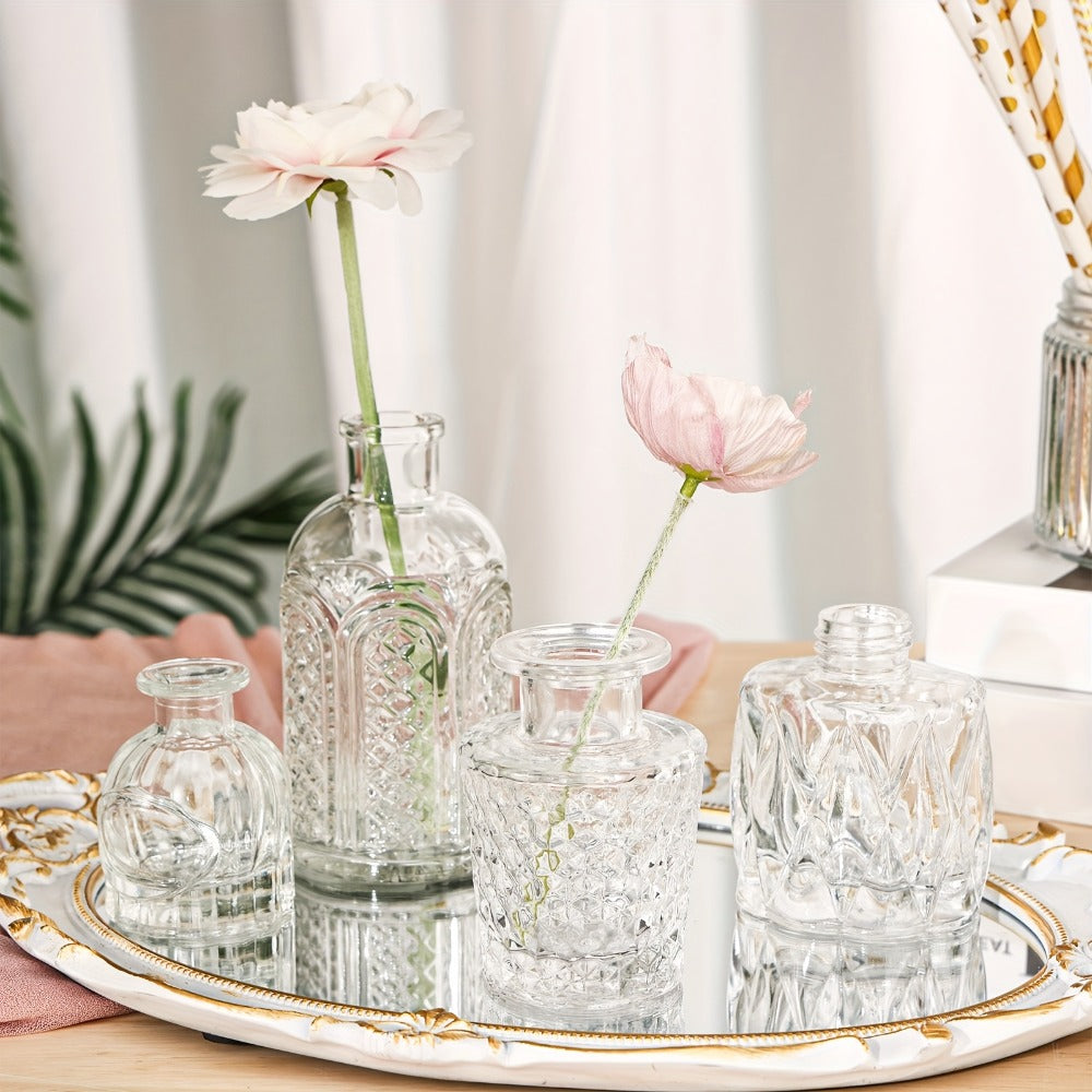 Glass Bud Vases Bulk Set – Clear Flower Vases for Wedding Table Centerpieces, Home Decor, Birthday, Anniversary & Holiday Party Decorations
