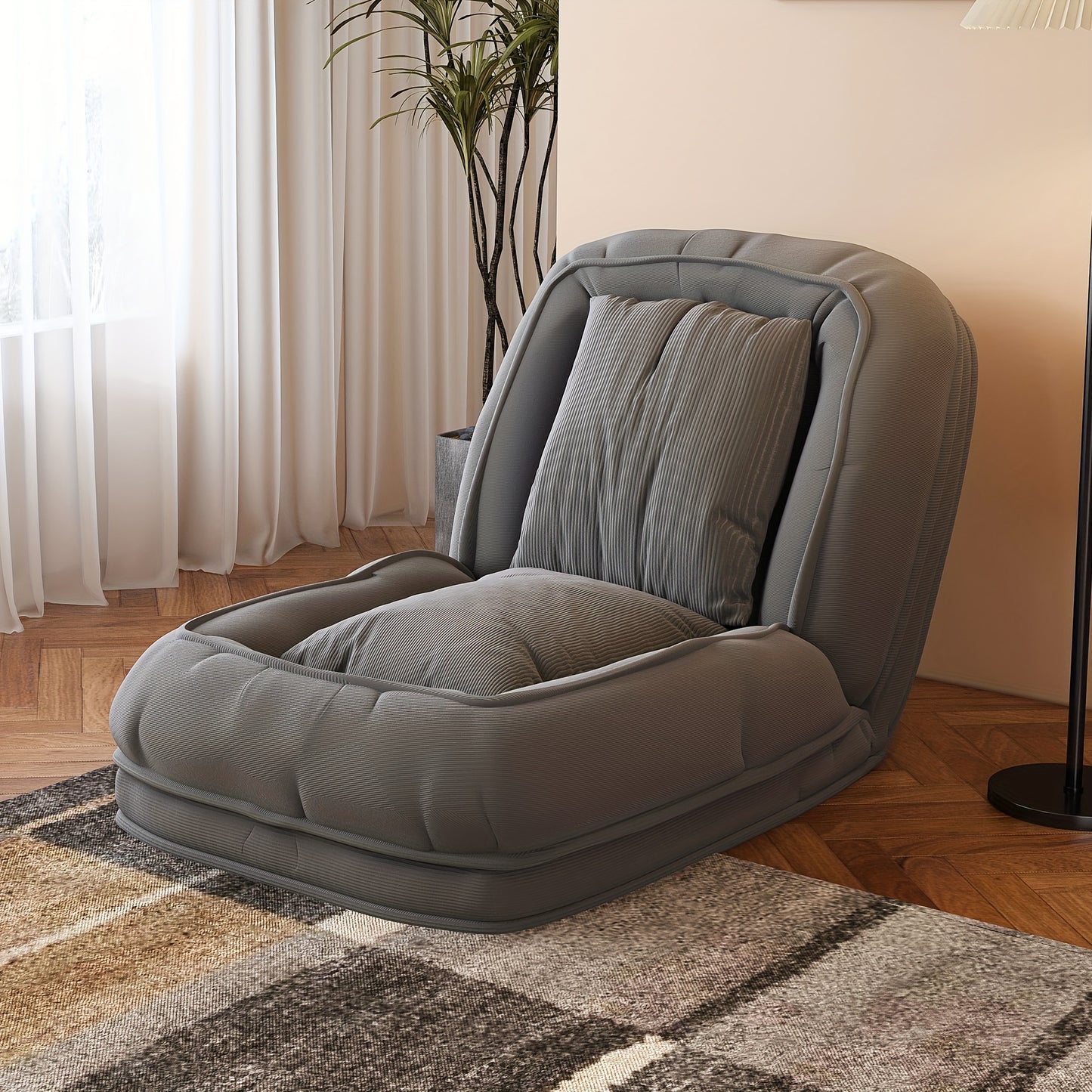 Human Dog Bed for Adults & Pets – Foldable Lazy Sofa Bed with 5 Adjustable Positions, High-Resilience Sponge, Breathable Corduroy