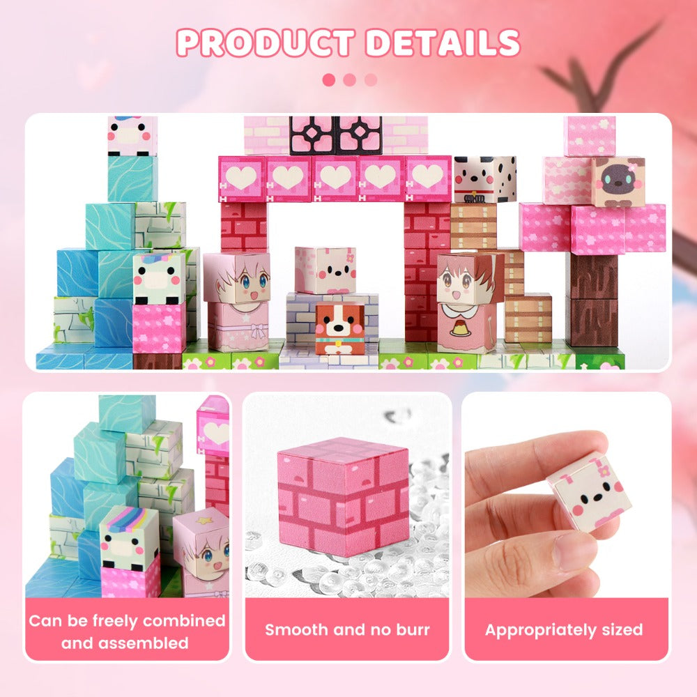 Pink Forest Park Magnetic Building Blocks 100 Piece STEM Set with the Listed Color, Size or Set Options for Everyday Use
