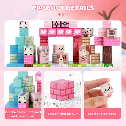 Pink Forest Park Magnetic Building Blocks 100 Piece STEM Set with the Listed Color, Size or Set Options for Everyday Use