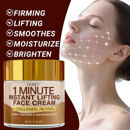 Face Cream with Retinol & Collagen 2.12oz - Instant Lifting Deep Hydration Smooths Fine Lines for Bath Time, Home Spa and Personal Care