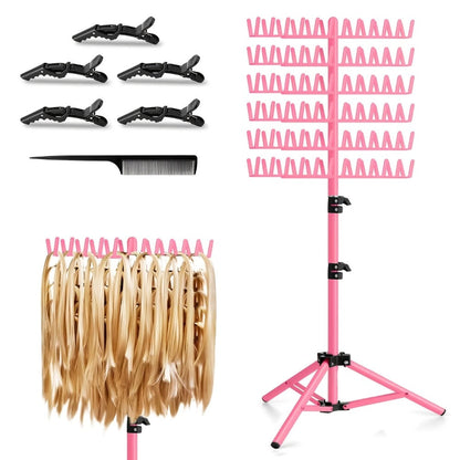 144 Peg Hair Extension Rack Freestanding Organizer with Divider Separator – Standing Braiding Hair Holder Display Stand for Salon Home