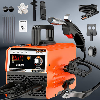 MIG Welder 3-in-1 Welding Machine 110V 105A Gasless MIG Stick ARC Portable Welder Kit with Rubber Case