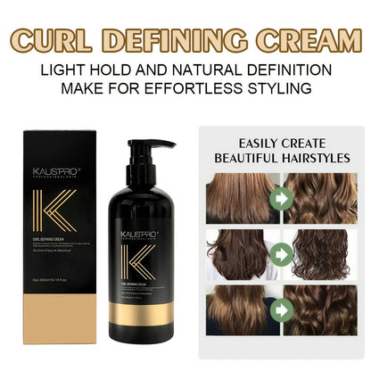Curl Defining Cream 300ml for Curly Wavy Coily Hair, Frizz Control, Hold, Antistatic Scalp-Safe Hair Styling Cream for Women and Men