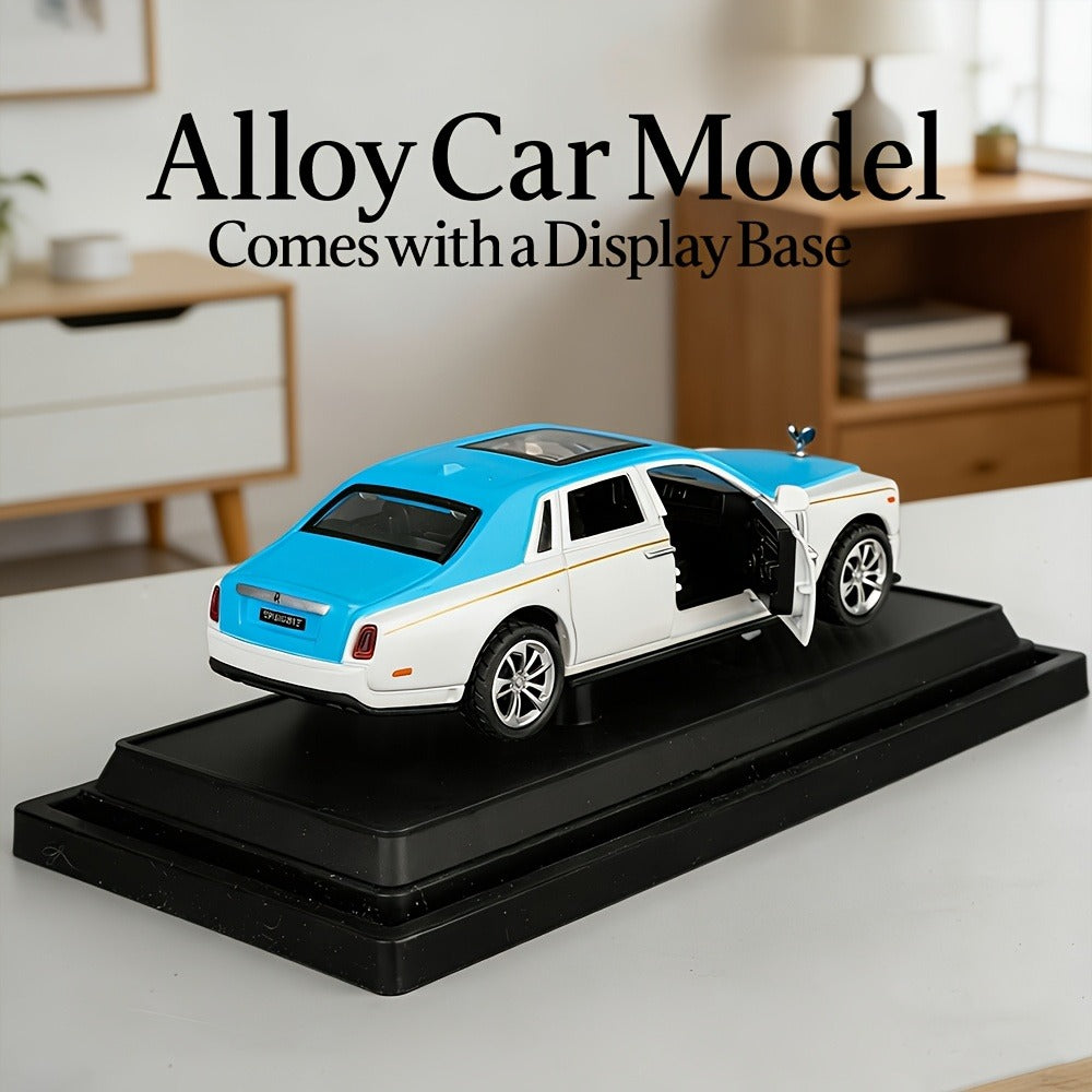 1:36 Scale Phantom Alloy Die-Cast Car Model with Openable Doors, Collectible Display Static Car Desktop Decoration