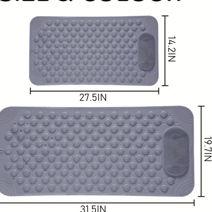 Textured Shower Bath Mat in 14.2 x 27.5 or 19.7 x 31.5-Inch Sizes and Six Color-and-Size Combinations