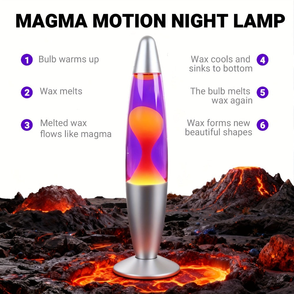 Lava Lamp 16 Inch for Bedroom Living Room Office, Relaxing Liquid Motion Lamp with Purple Water Yellow Wax