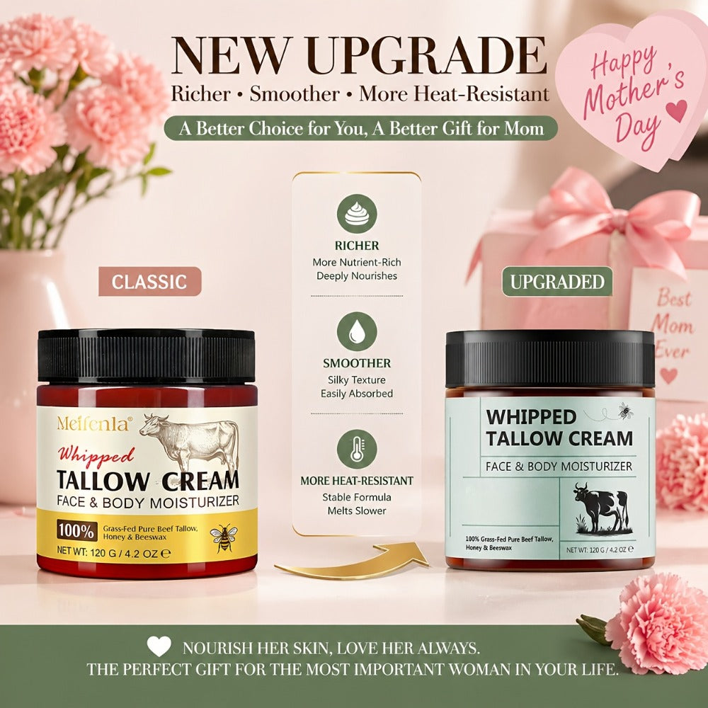 Whipped Tallow Cream 120g Grass-Fed Beef Tallow Honey Beeswax Face Body Hand Cream All Skin for Entryways, Bedrooms and Living Spaces