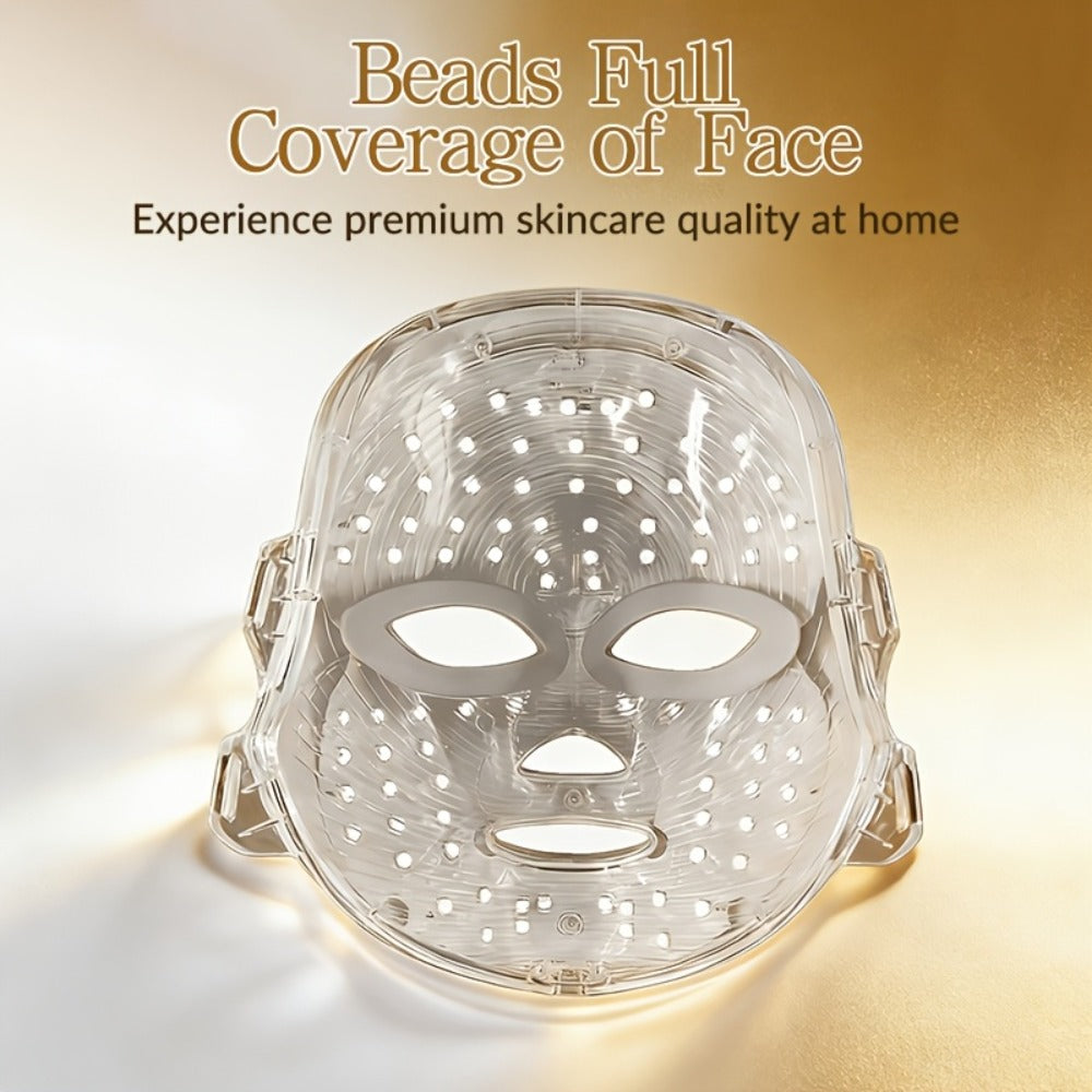 LED Facial Beauty Device 7-Color Light Therapy Portable At-Home Skincare Tool for Bath Time, Home Spa and Personal Care