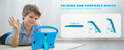 Kids Tablet 7 Inch with Android 14, 2GB RAM, 32GB Built-In Storage, 2.4GHz WiFi and Silicone Case
