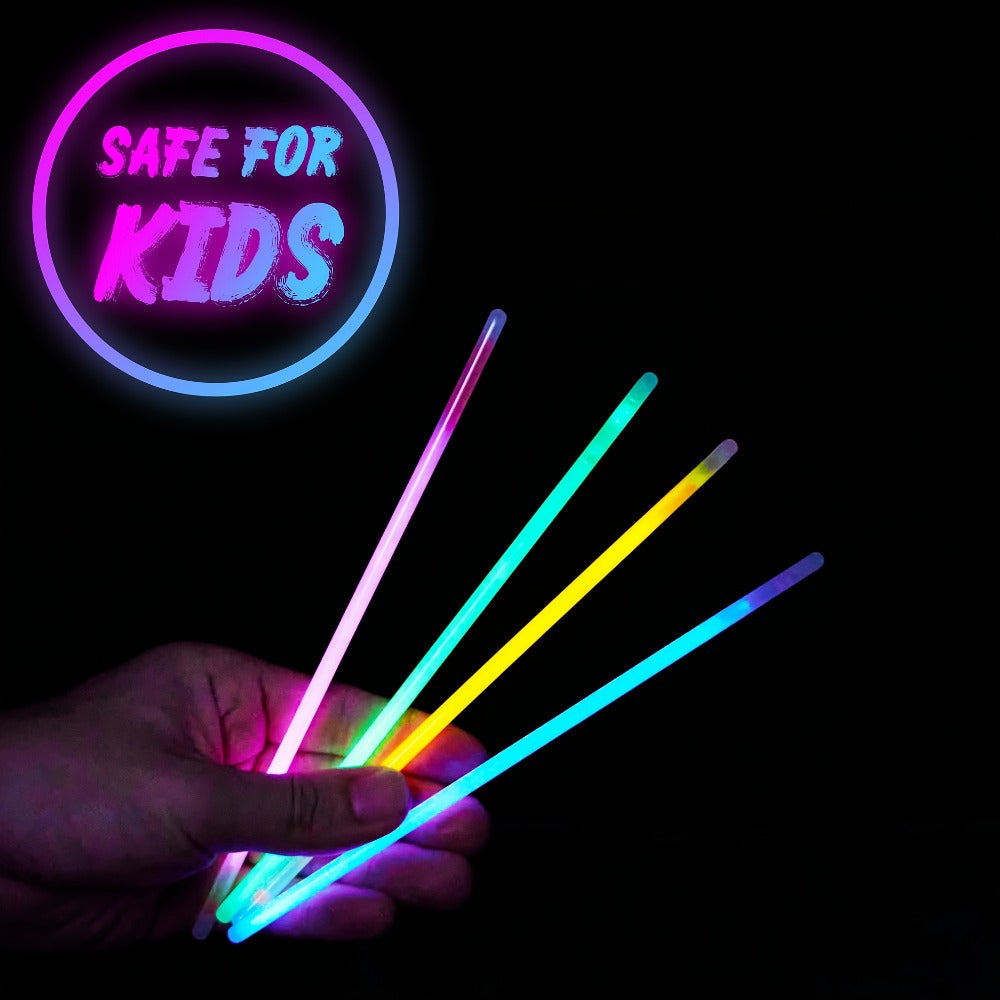 Glow Sticks Bulk 300 Pack 8 Inch Glow in the Dark Party Favors with Bracelet Connectors for Parties, Celebrations and Guest Favors