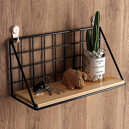 Metal Floating Wall Shelf, No Drill Wall Mounted Storage Rack for Bathroom, Living Room & Bedroom