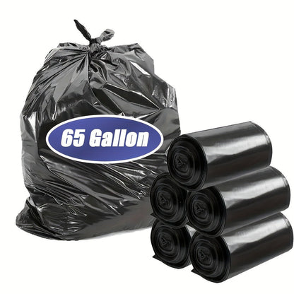 65 Gallon Large Black Garbage Bags Leak Proof Trash Bags for Kitchen Outdoor Garden Yard Waste Industrial Business 25 Pack 100 Pack