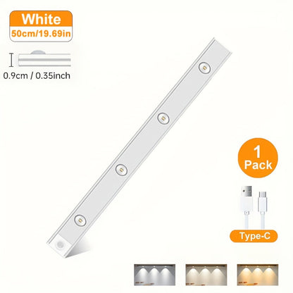 LED Motion Sensor Light USB-C Rechargeable 3 Color Temperatures Stepless Dimming Wireless for Entryways, Bedrooms and Living Spaces