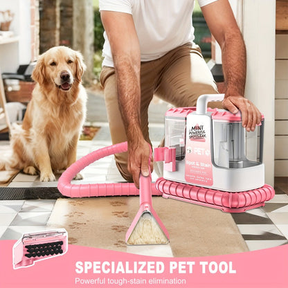 Portable Carpet Cleaner 25Kpa Upholstery Cleaner Machine with Dual Brush Heads Self-Cleaning for Entryways, Bedrooms and Living Spaces