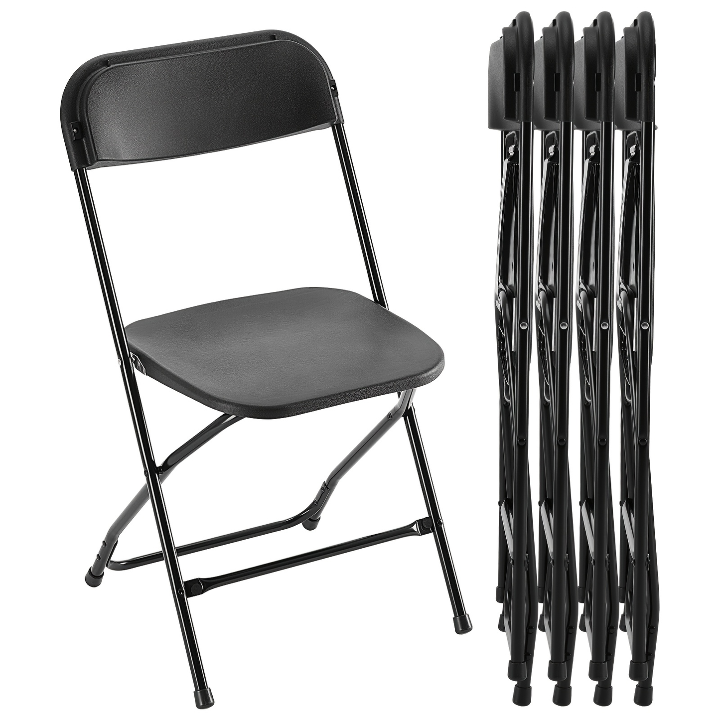 White or Black Molded-Seat Folding Chair Sets in 4, 6, 8, 10 or 20-Piece Checkouts Pictured
