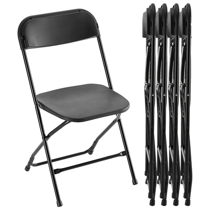 White or Black Molded-Seat Folding Chair Sets in 4, 6, 8, 10 or 20-Piece Checkouts Pictured