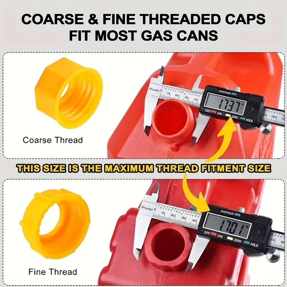 Gas Can Spout Replacement Kit 31Pcs – 8.1" Nozzle for 1/2/5/10 Gal Oil Cans, Vent Caps, Rubber Pad, Spout Cover & Base Caps Included