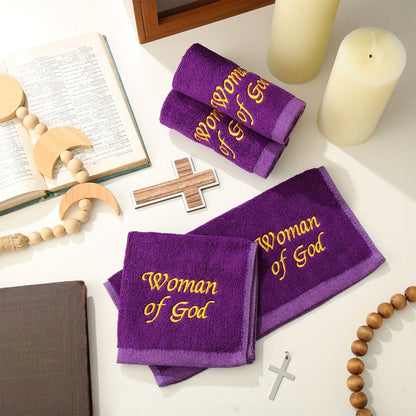 Church Handkerchiefs 6 Pack Pastor Towels Clergy Hand Towels Woman of God Woven Oblong Wash Cloths Religious Gift for Men Women Purple Solid