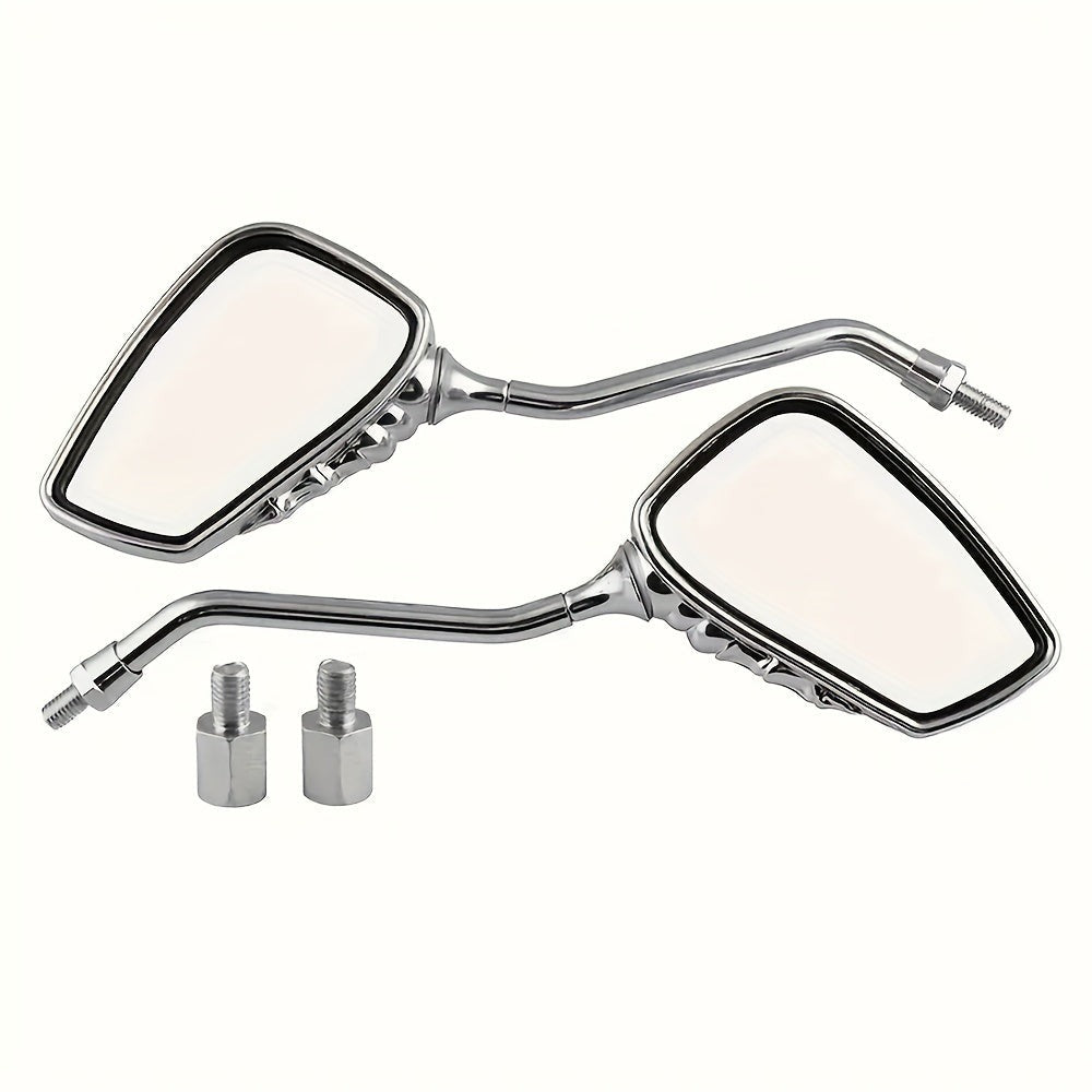 Skull Hand Motorcycle Rearview Mirrors Universal Fit Flat Rectangular Claw Grip Design for Chopper Cruiser Bobber Cafe Racer Bike Side