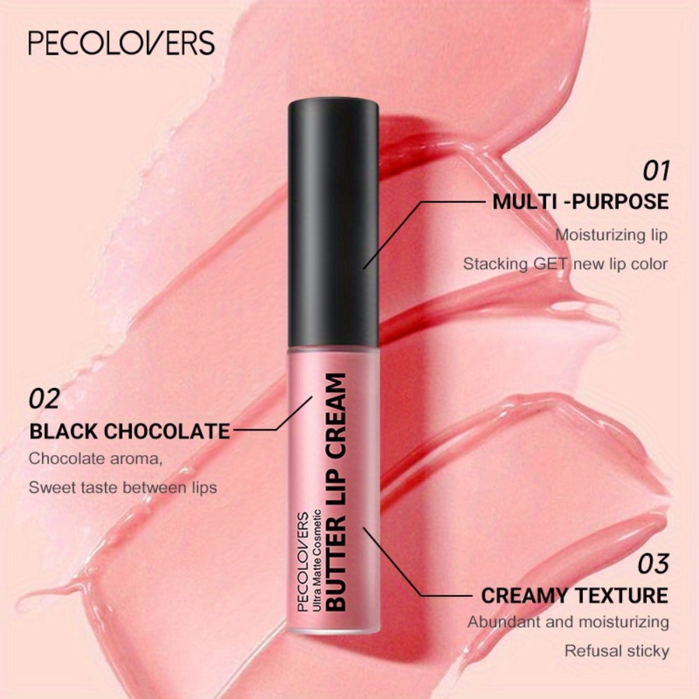 Lip Gloss Set by PECOLORS with 9 Nude and Pink Creamy Lip Colors, Tube Applicators and Display Box