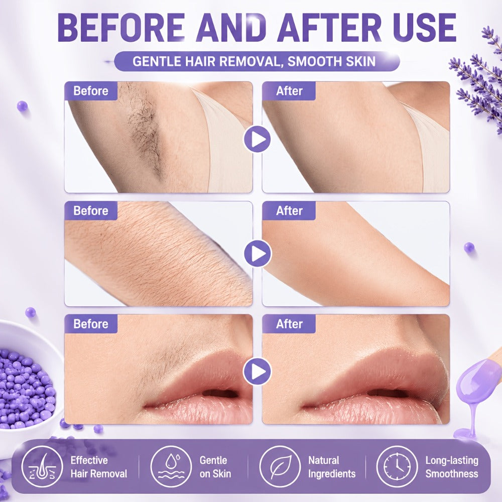 Hard Wax Beads for Hair Removal Full Body 1000g/2000g – Professional Waxing Kit with 20 Applicator Sticks