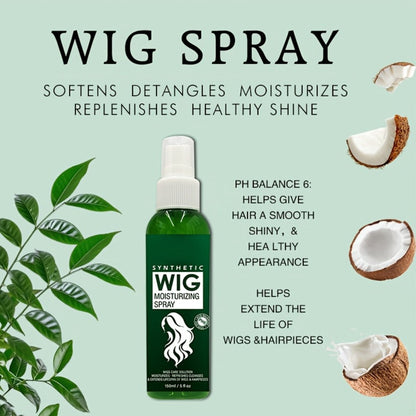 Synthetic Wig Refresher Spray Leave-In Conditioner, Revitalizes & Detangles Wigs & Hairpieces, Cleanses Between Washes