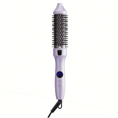 2-in-1 Hot Air Brush Straightener & Curler with Negative Ion Technology, Frizz-Free Blowout Brush with Adjustable Temp Control