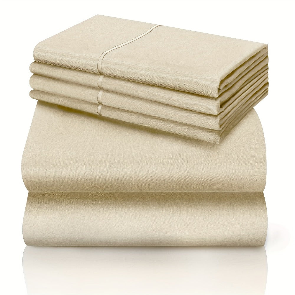Bed Sheet Set California King 6-Piece Microfiber with 18-Inch Pocket and Sixteen Solid Color Choices