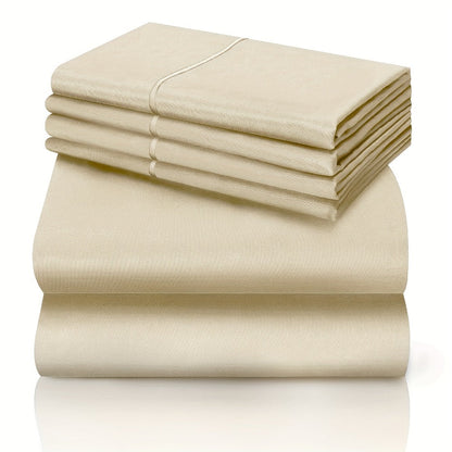 Bed Sheet Set California King 6-Piece Microfiber with 18-Inch Pocket and Sixteen Solid Color Choices